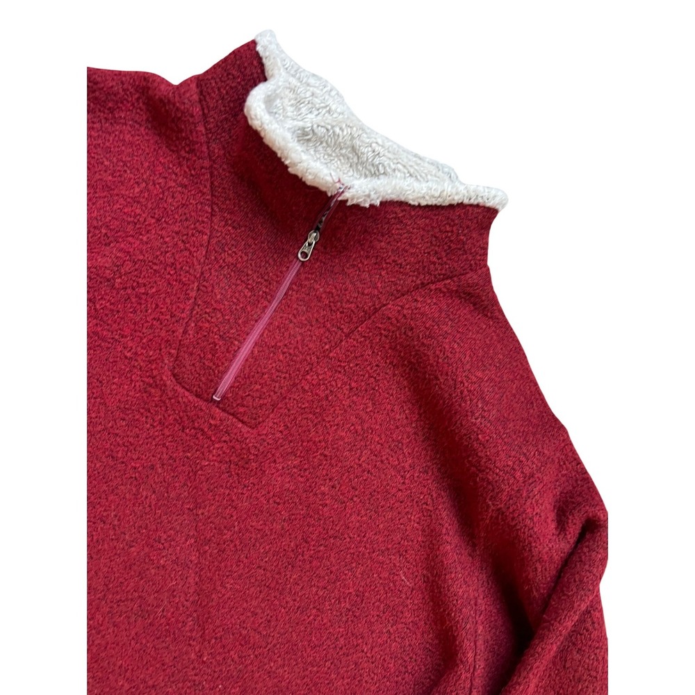Kuhl Alfpaca Fleece‎ Quarter Zip Pullover Sweater Womens Large Burgundy Red Mock
